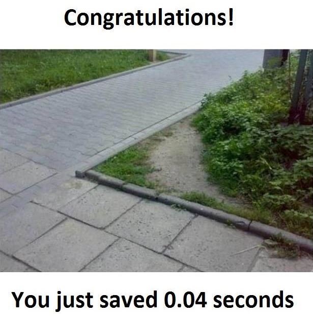 Congratulations! you just saved 0.04 seconds