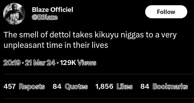 Blaze officiel bblaze follow the smell of dettol takes kikuyu niggas to a very u