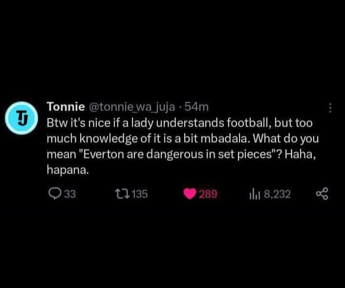 Tonnie tonniewa juja 54m j btw it's nice if alady understands football, but too