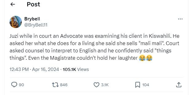 Post brybell brybelll1 juzi while in court an advocate was examining his client