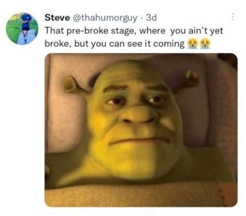 Steve thahumorguy 3d that prebroke stage where you ain' t yet broke, but you can