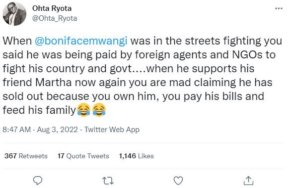 Ohta ryota ohta_ryota when bonifacemwangi was in the streets fighting you said h