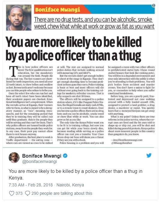 Boniface mwangi there arenodrugtests andyou can be alcoholic_ smoke weed chewkha