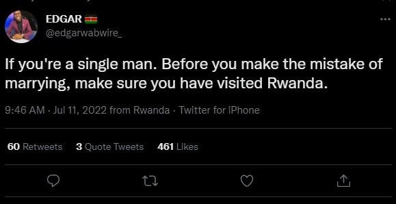 Edgar edgarwabwire if you're a single man. before you make the mistake of marryi