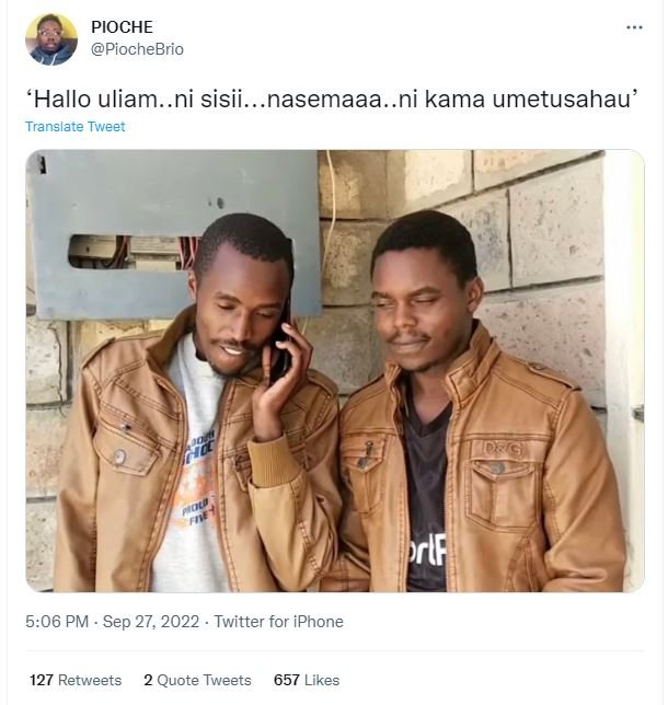 Pioche piochebrio hallo uliam..ni sisii. . .nasemaaa..ni kama umetusahau' transl