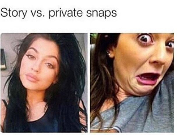 Story vs. private snaps