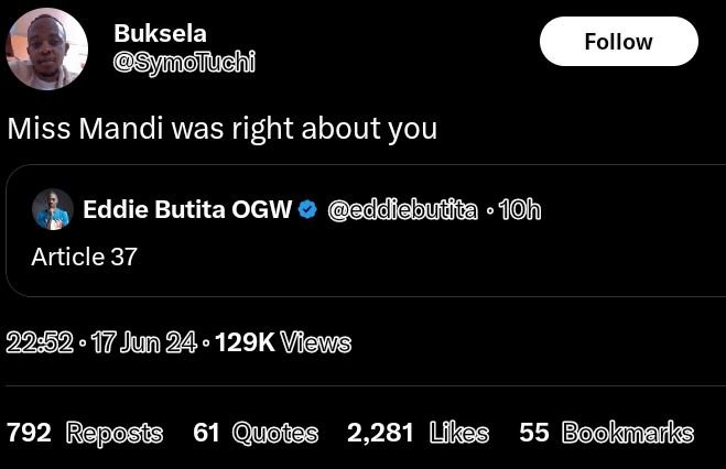 Buksela joiiuchi follow miss mandi was right about you eddie butita ogw ddiebutl