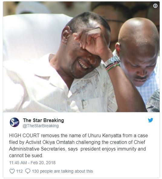 The star breaking thestarbreaking high court removes the name of uhuru kenyatta