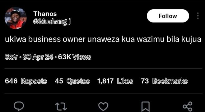 Thanos muchang follow ukiwa business owner unaweza kua wazimu bila kujua 896 30