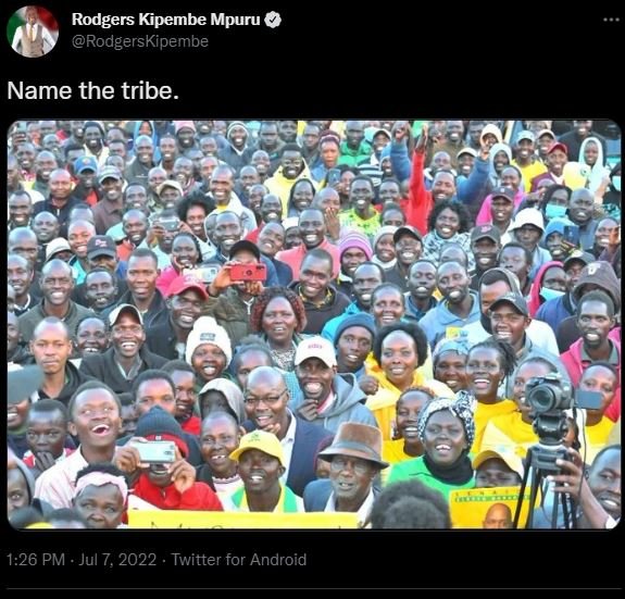 Rodgers kipembe mpuru 0 rodgerskipembe name the tribe. 1.26 pm jul 7, twitter fo