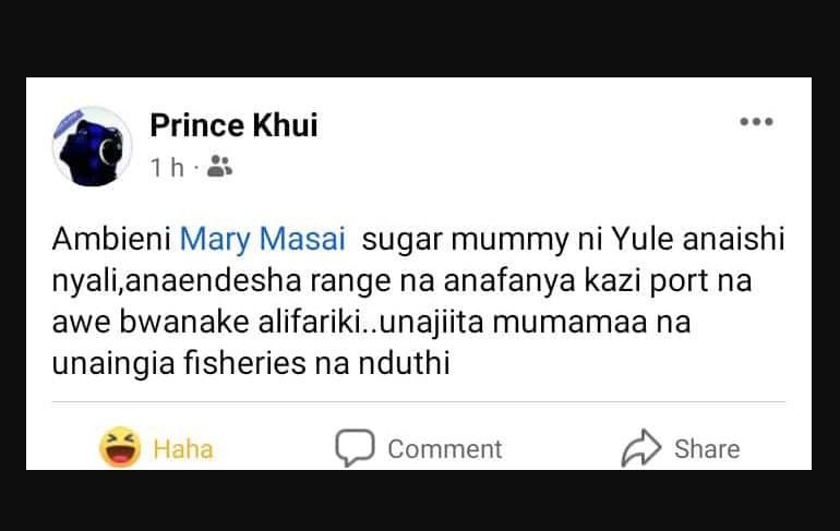 Prince khui 1 h ambieni mary masai sugar mummy ni yule anaishi nyali, anaendesha