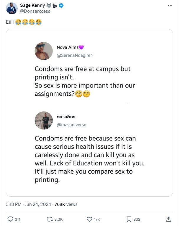 Sage kenny b donsarkcess eiiii gaa4 nova aims serenandagire4 condoms are free at