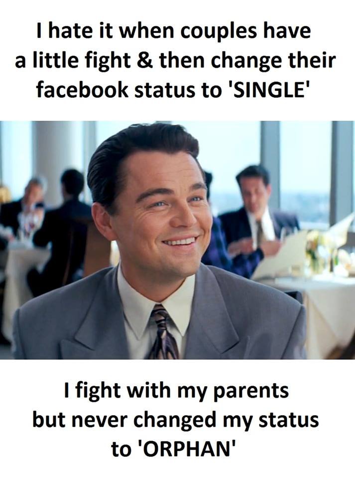 Hate it when couples have a little fight then change their facebook status to 's