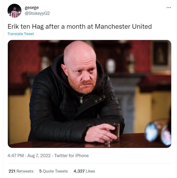 George stokeyyg2 erik ten hag after a month at manchester united translate tweet
