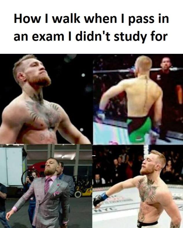 How walk when pass in an exam didn't study for