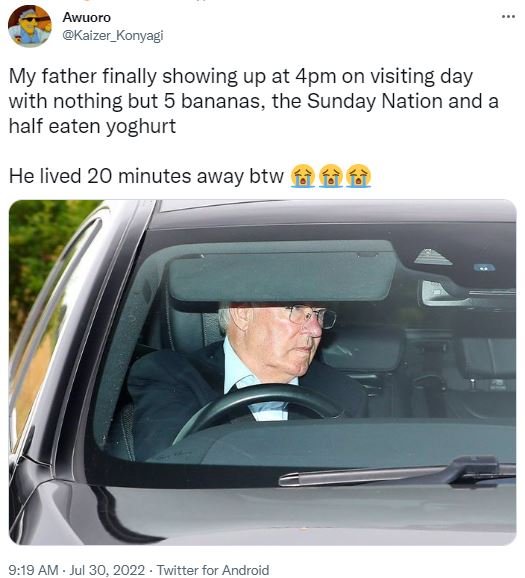 Awuoro kaizer_konyagi my father finally showing up at 4pm on visiting day with n