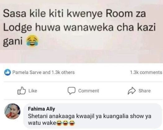 Sasa kile kiti kwenye room za lodge huwa wanaweka cha kazi gani pamela sarve and