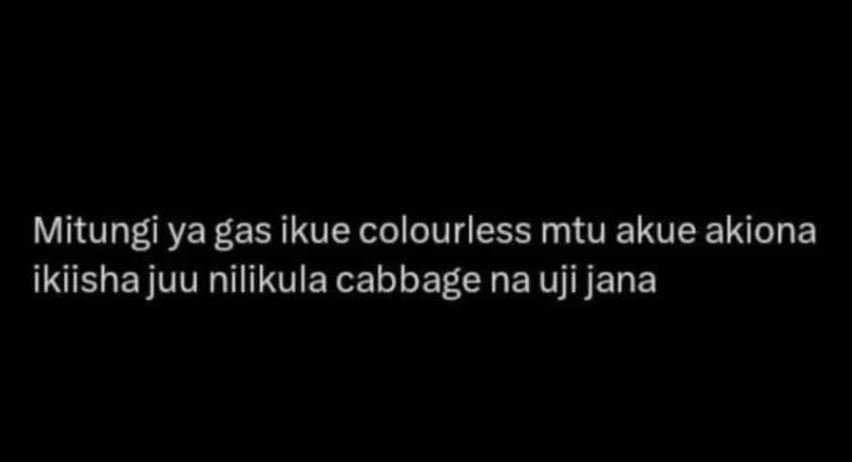 Mitungi ya gas ikue colourless mtu akue akiona ikiisha juu nilikula cabbage na u