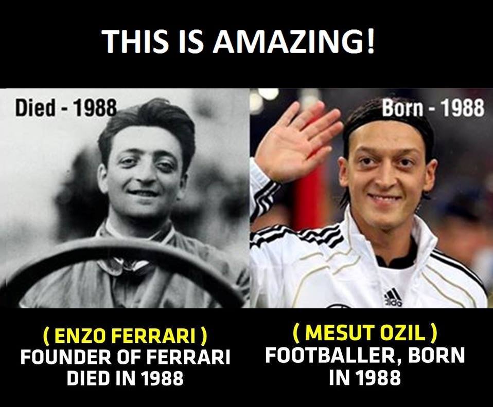This is amazing! died born enzo ferrari founder of ferrari died in mesut ozil fo