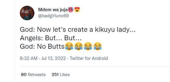 Mdem wa juja badgirluno69 god now let's create a kikuyu lady.. angels but._ but.