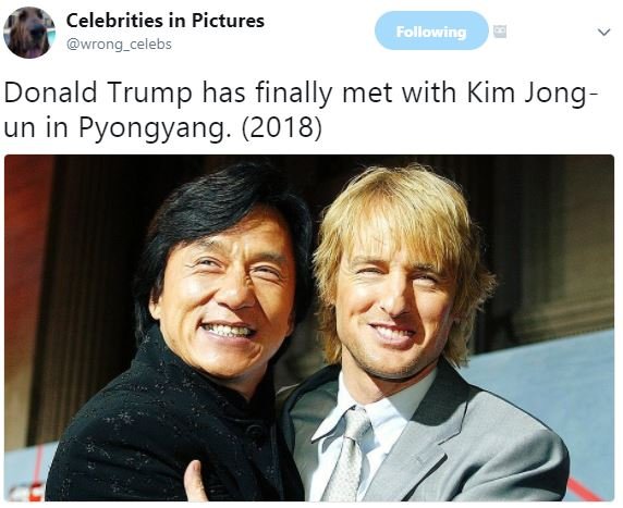 Celebrities in pictures wrong celebs follawinng donald trump has finally met wit