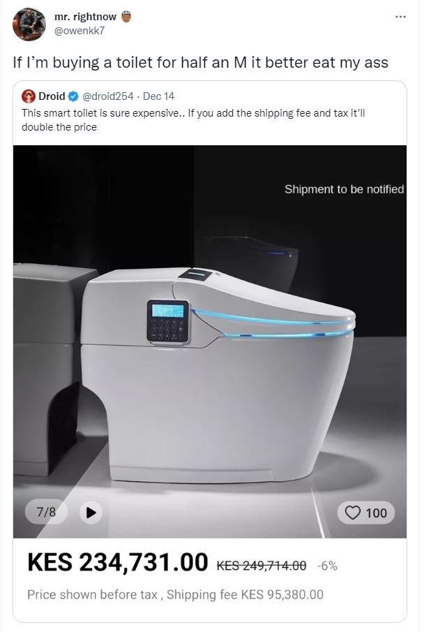 Mr. rightnow owenkk7 if lm buying a toilet for half an mit better eat my ass dro