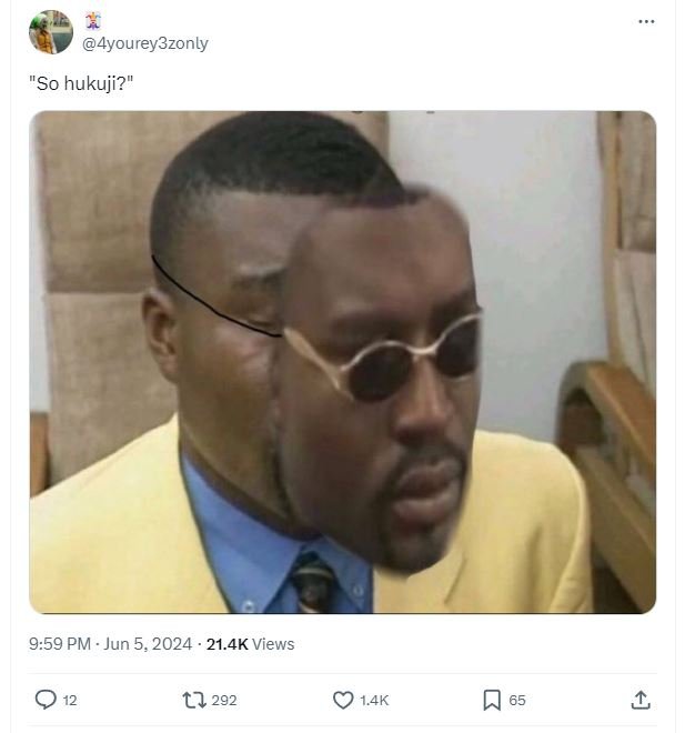 4yourey3zonly so hukuji? 9.59 pm jun 5, 21.4k views ll 292 14k