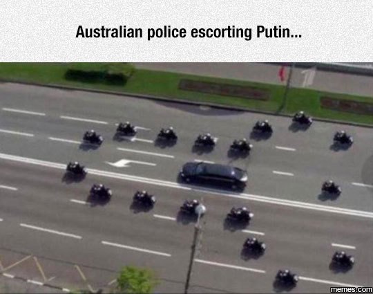 Australian police escorting putin . jies