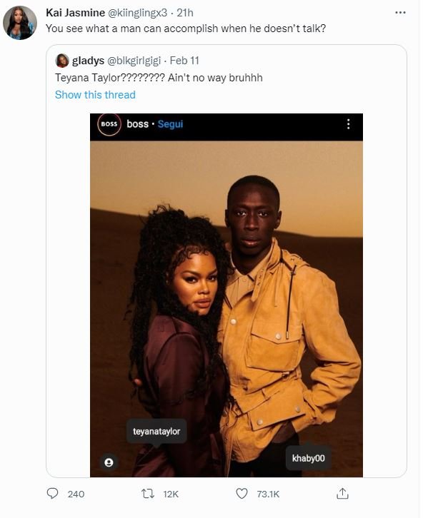 Kai Jasmine kiinglingx3 21h You see what man can accomplish when he doesn' talk?