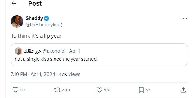 Post sheddy thesheddyking to think its a lip year ulzc jj? akono_bi apr 1 not a