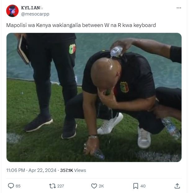 Kylian mesocarpp mapolisi wa kenya wakiangalia between w na r kwa keyboard 11.06