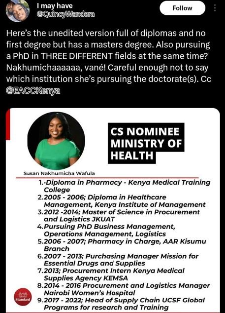 May have quincywandara follow here's the unedited version full of diplomas and n