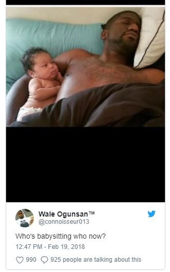 Wale ogunsan t connoisseur013 who's babysitting who now? 1247 pm feb 19, 990 925