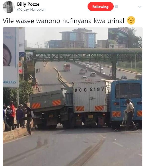 Billy pozze crazy_nairobian following vile wasee wanono hufinyana kwa urinal arc