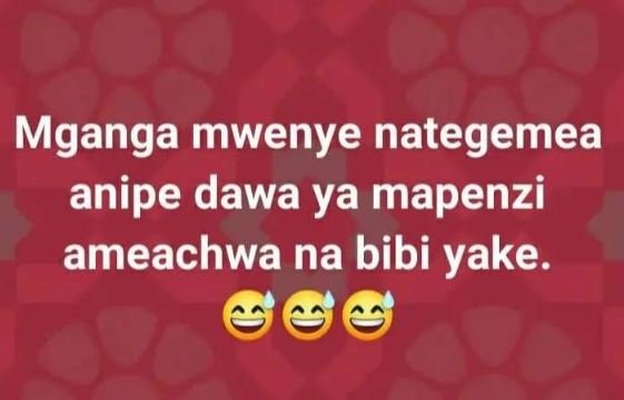Mganga mwenye nategemea anipe dawa ya mapenzi ameachwa na bibi yake.