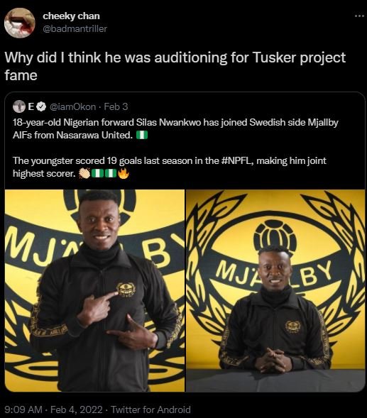 cheeky chan badmantriller Why did think he was auditioning for Tusker project fa