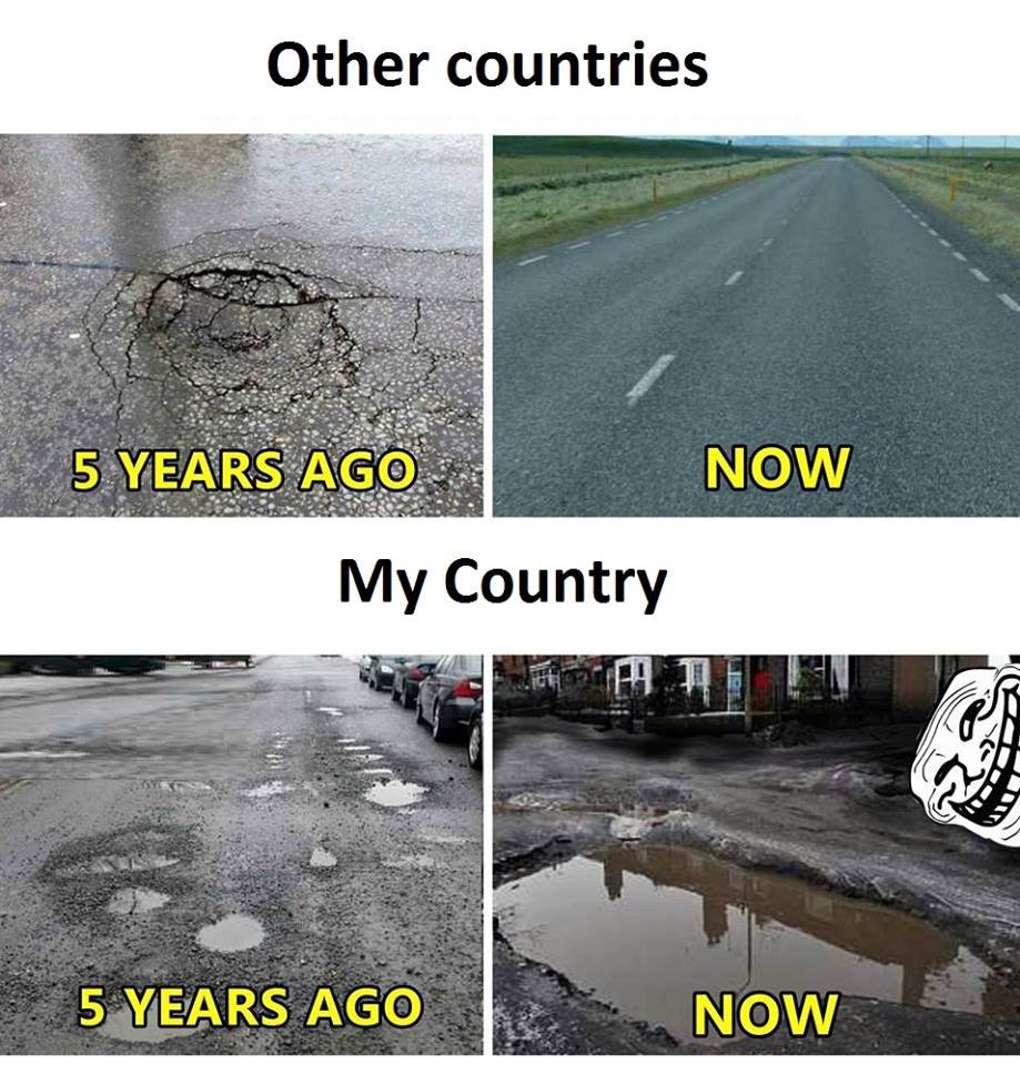 Other countries 5 years ag now my country 5 years ago now