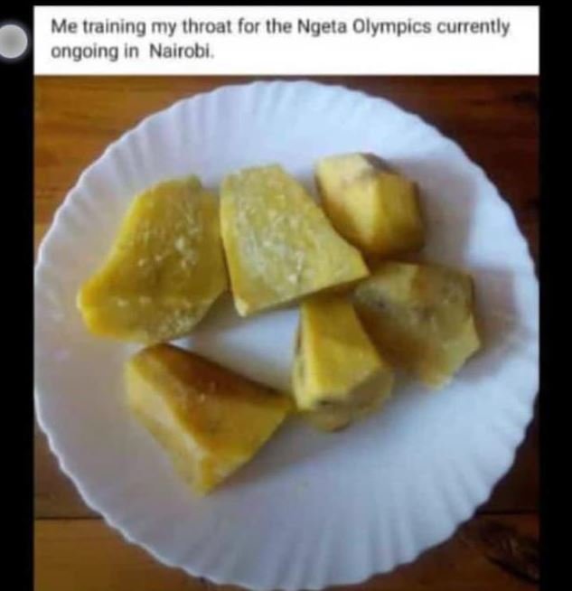 Me tralning my throat for the ngeta olympics currently ongoing in nalrobi