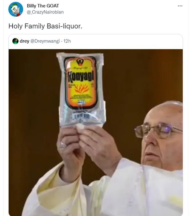 Billy the goat crazynairobian holy family basiliquor. drey dreymwangi . 12h kony