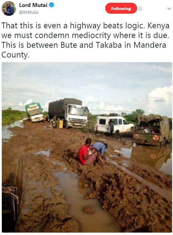 Lord mutai itsmutai following that this is even highway beats logic. kenya we mu
