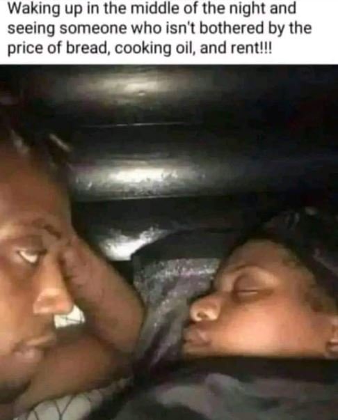 Waking up in the middle of the night and seeing someone who isn't bothered by th