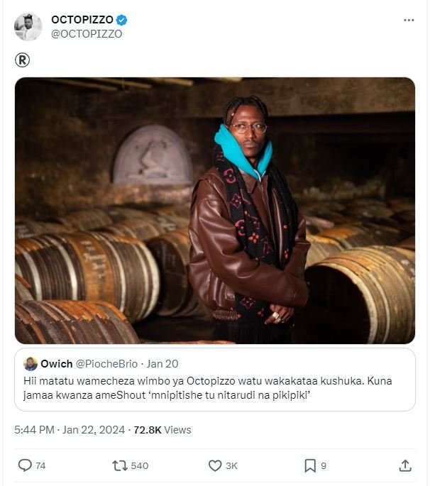 Octopizzo octopizzo owich piochebrio jan 20 hii matatu wamecheza wimbo ya octopi