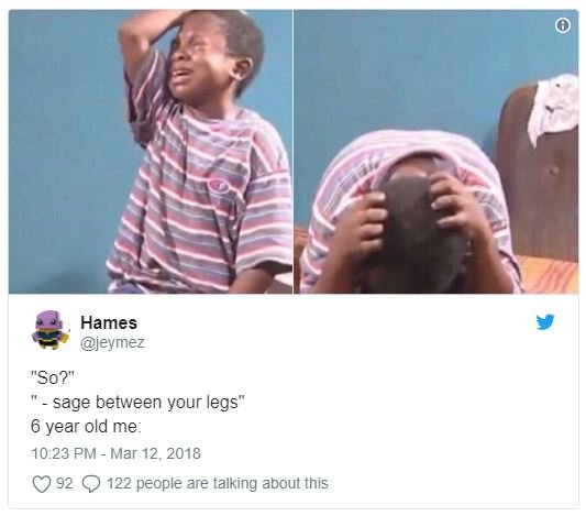 Hames jeymez so? sage between your legs year old me 10.23 pm mar 12 122 people a