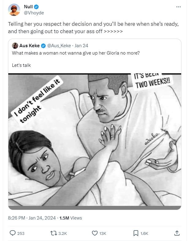 Null vhoyde telling her you respect her decision and you'il be here when she's r