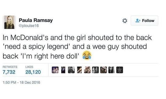 Paula ramsay plouise16 follow in mcdonald's and the girl shouted to the back 'ne