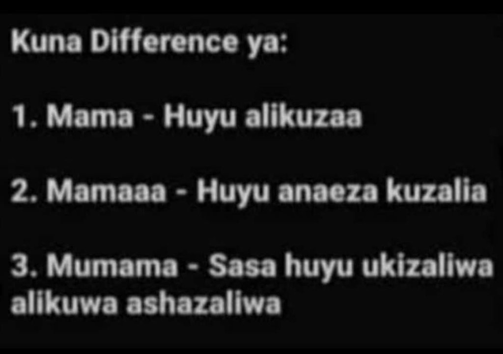 Kuna difference ya 1 . mama huyu alikuzaa 2. mamaaa huyu anaeza kuzalia 3 mumama