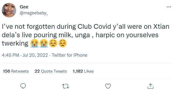 Gee msgeebaby _ ive not forgotten during club covid y'all were on xtian dela's l