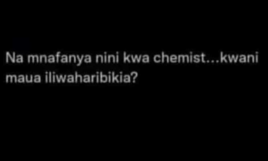 Na mnafanya nini kwa chemist. kwani maua iliwaharibikia?