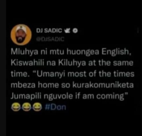 Disadic 0 nsiiil mluhya ni mtu huongea english kiswahili na kiluhya at the same