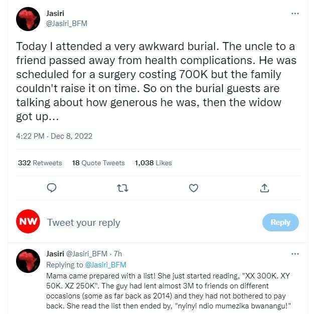 Jasiri jasiri_bfm today attended a very awkward burial. the uncle to a friend pa